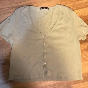 Brandy Melville Light Green Button-Down Top